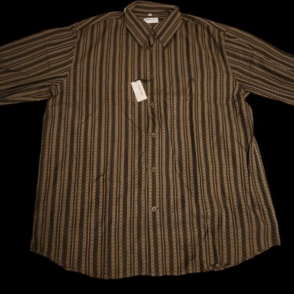 Georg Roth Germany Men's Brown Striped Button-Down Shirt (Size XL) - Picture 1 of 2